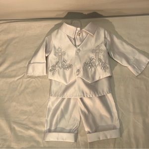 Mavezzano Baby Christening suit. Pants shirt vest hat